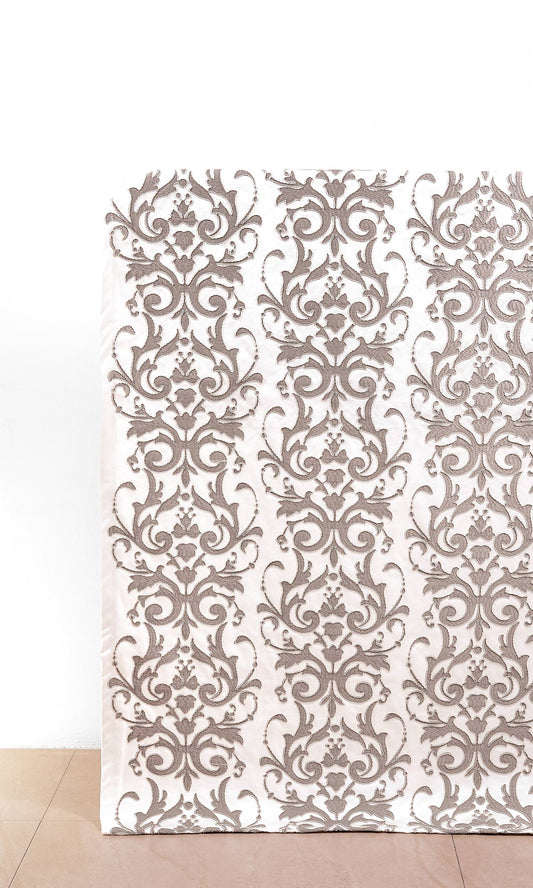 Custom Home Décor Fabric Sample (White/ Grey)