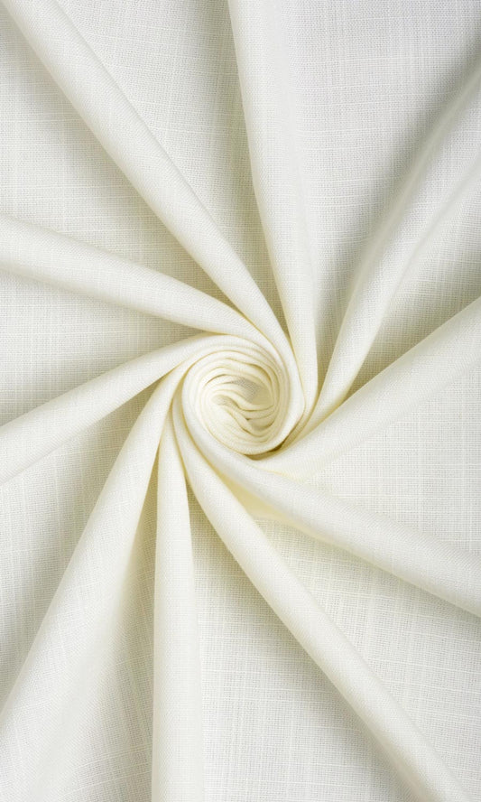 Plain Linen Texture Home Décor Fabric By the Metre (White)