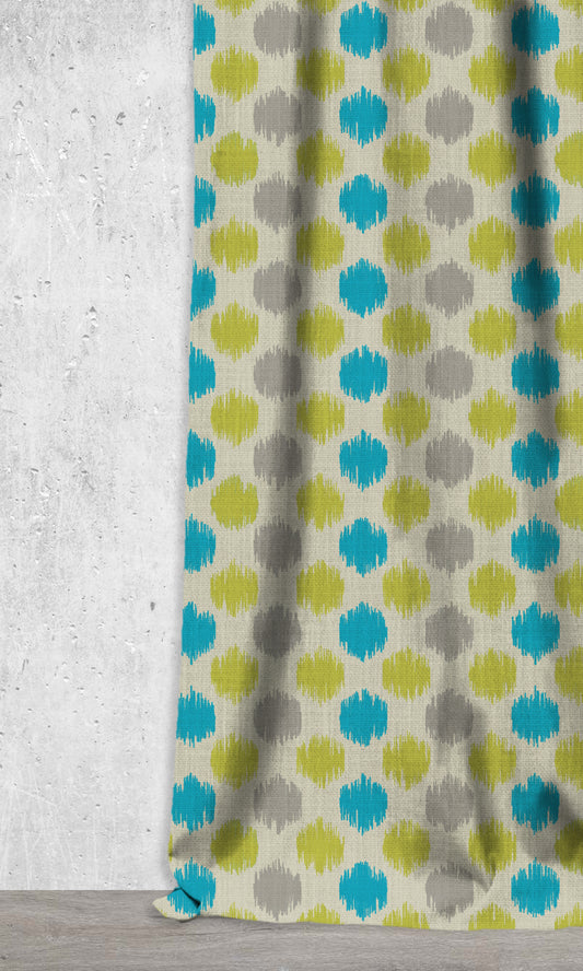 Printed Window Roman Shades (Blue/ Green/ Grey)