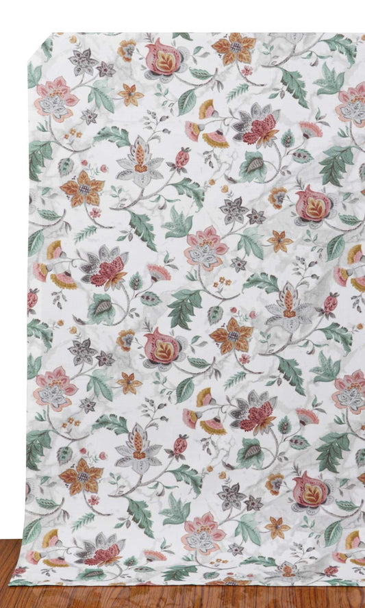 Floral Cotton Home Décor Fabric By the Metre (Red/ Pink/ Green)
