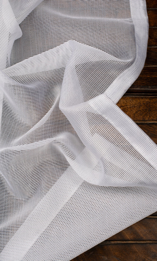 Textured Sheer Home Décor Fabric Sample (White)