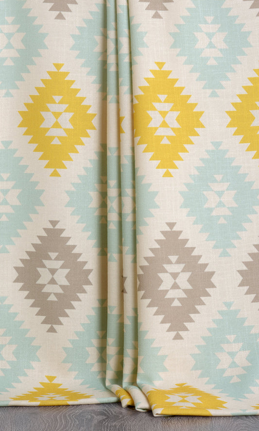 Argyle Patterned Home Décor Fabric By the Metre (Yellow/ Blue/ Gray/ White)