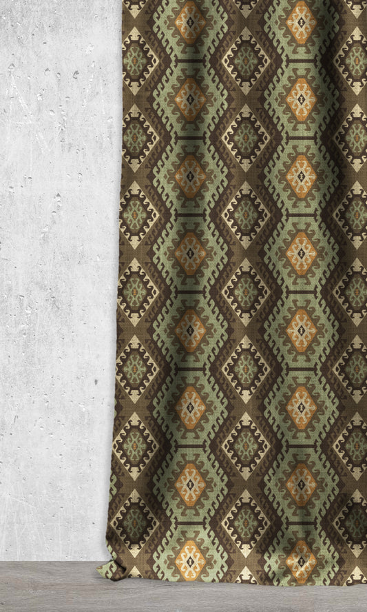 Custom Kilim Home Décor Fabric Sample (Green)