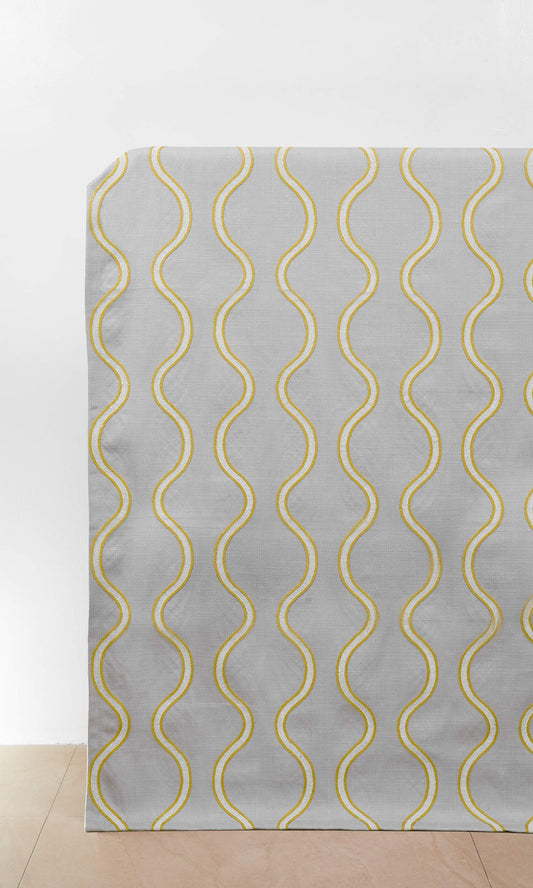 Custom Window Home Décor Fabric Sample (Gray/ Yellow/ Green)