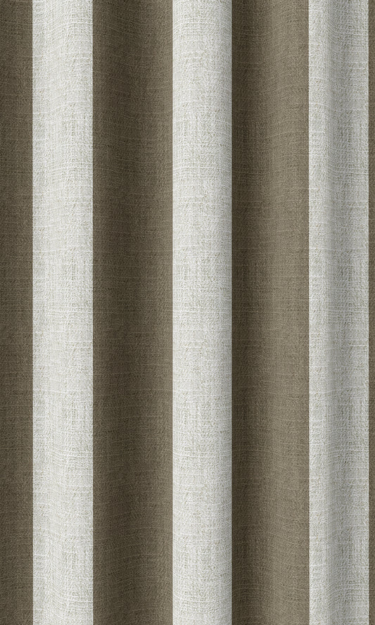 Striped Print Home Décor Fabric By the Metre (Mocha Brown/ White)