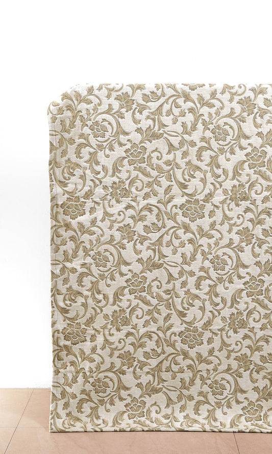 Floral Velvet Blinds (Beige/ Brown)