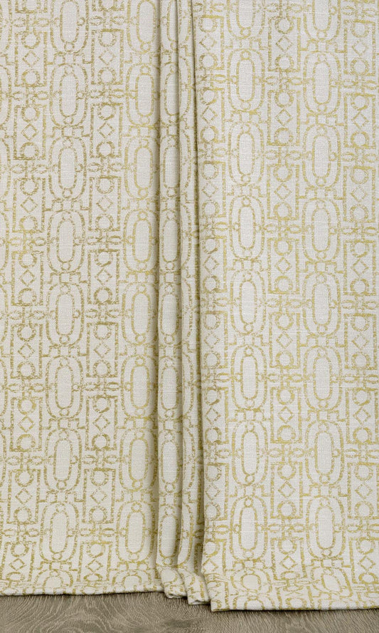 Custom Length Home Décor Fabric By the Metre (Off White/ Green)