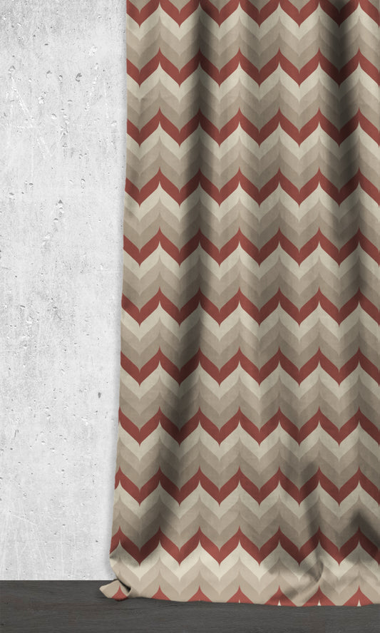 Light Blocking Home Décor Fabric Sample (Red/ Beige/ Pale Grey)