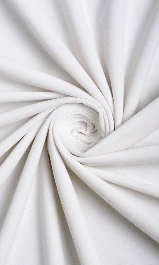 Velvet Home Décor Fabric By the Metre (White)