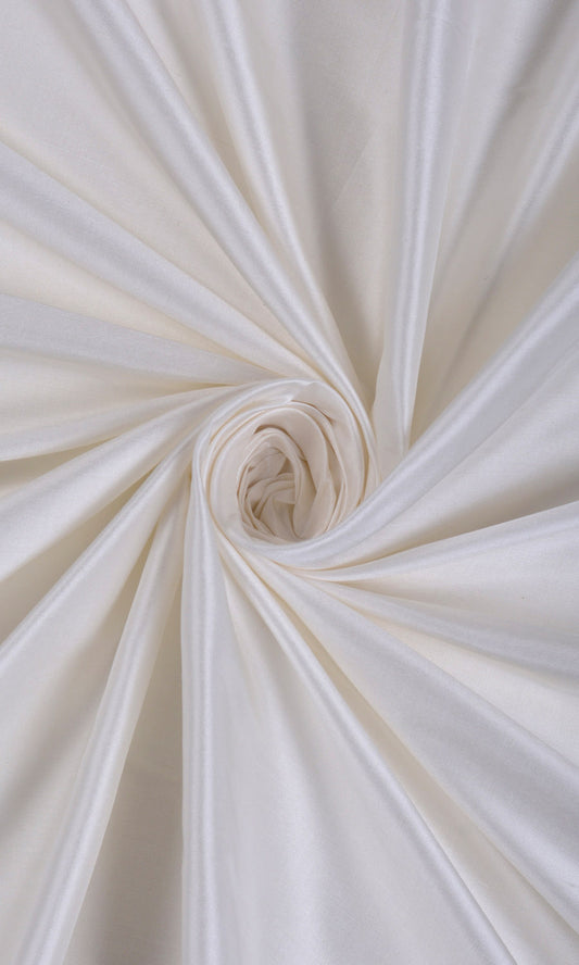 Plain Shantung Silk Custom Home Décor Fabric By the Metre (White/ Ivory)