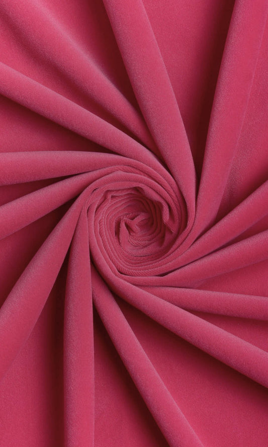 Velvet Home Décor Fabric By the Metre (Hot Pink)