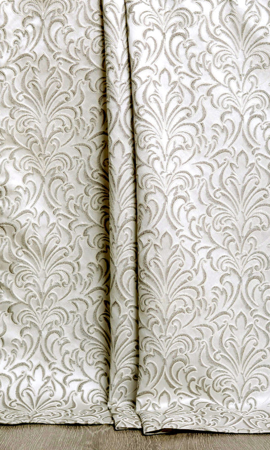 Damask Fabric Blinds (White/ Black)