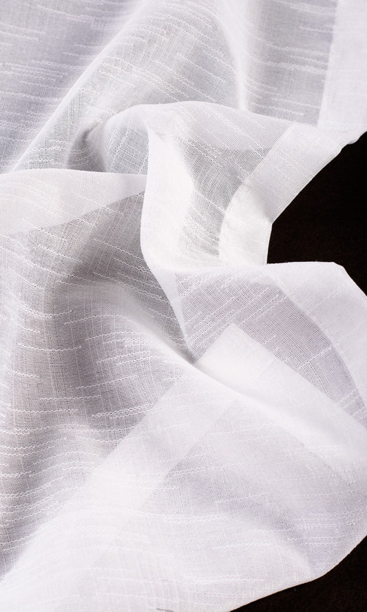 Textured Sheer Home Décor Fabric By the Metre (White)