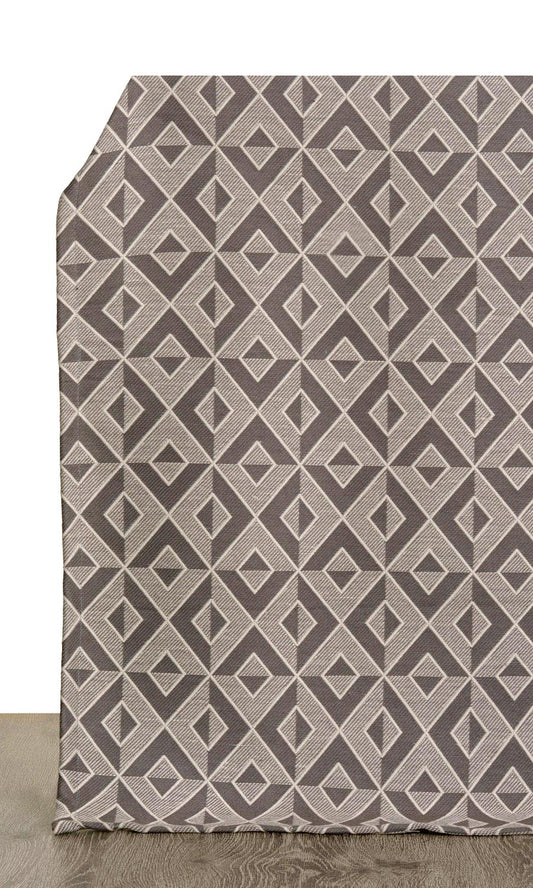 Diamond Patterned Jacquard Home Décor Fabric Sample (Charcoal Grey)