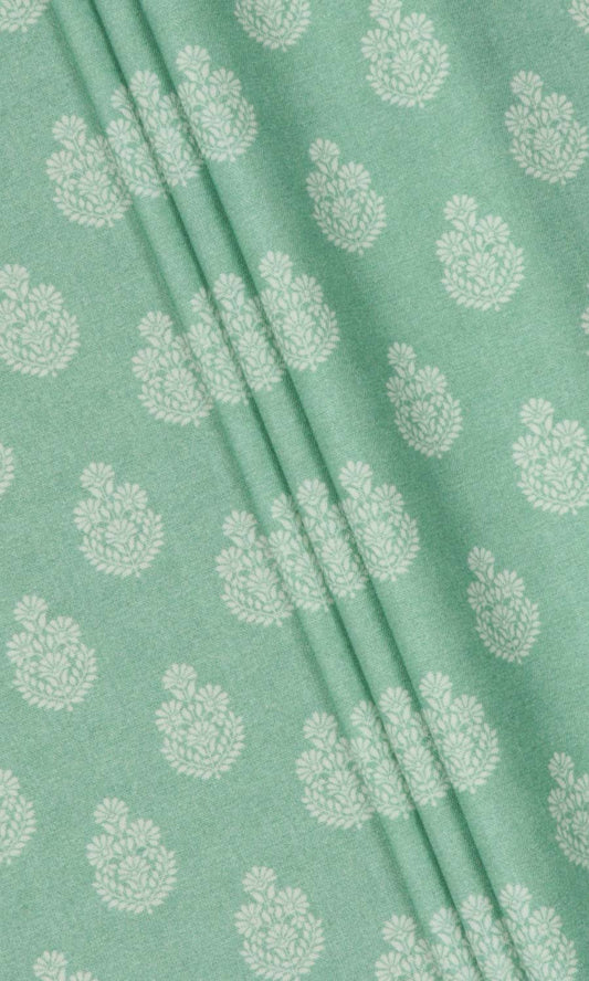 Floral Cotton Roman Blinds (Sea Green)