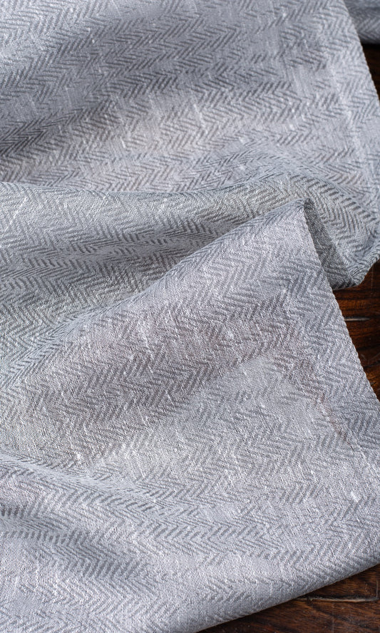 Chevron Textured Sheer Home Décor Fabric Sample (Cool Grey)